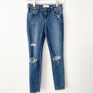 Pacsun low rise skinniest jeans blue ripped denim distressed size 25
